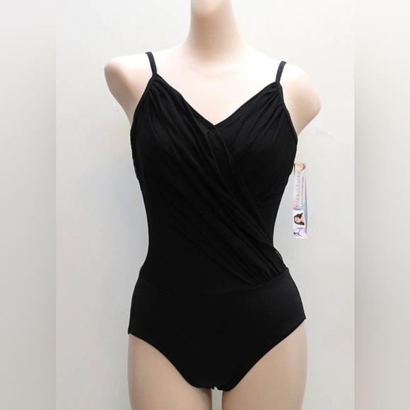 Body Wrappers Premiere Collection #P1060 Black camisole Leotard - Picture 1 of 11